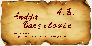 Anđa Barzilović vizit kartica